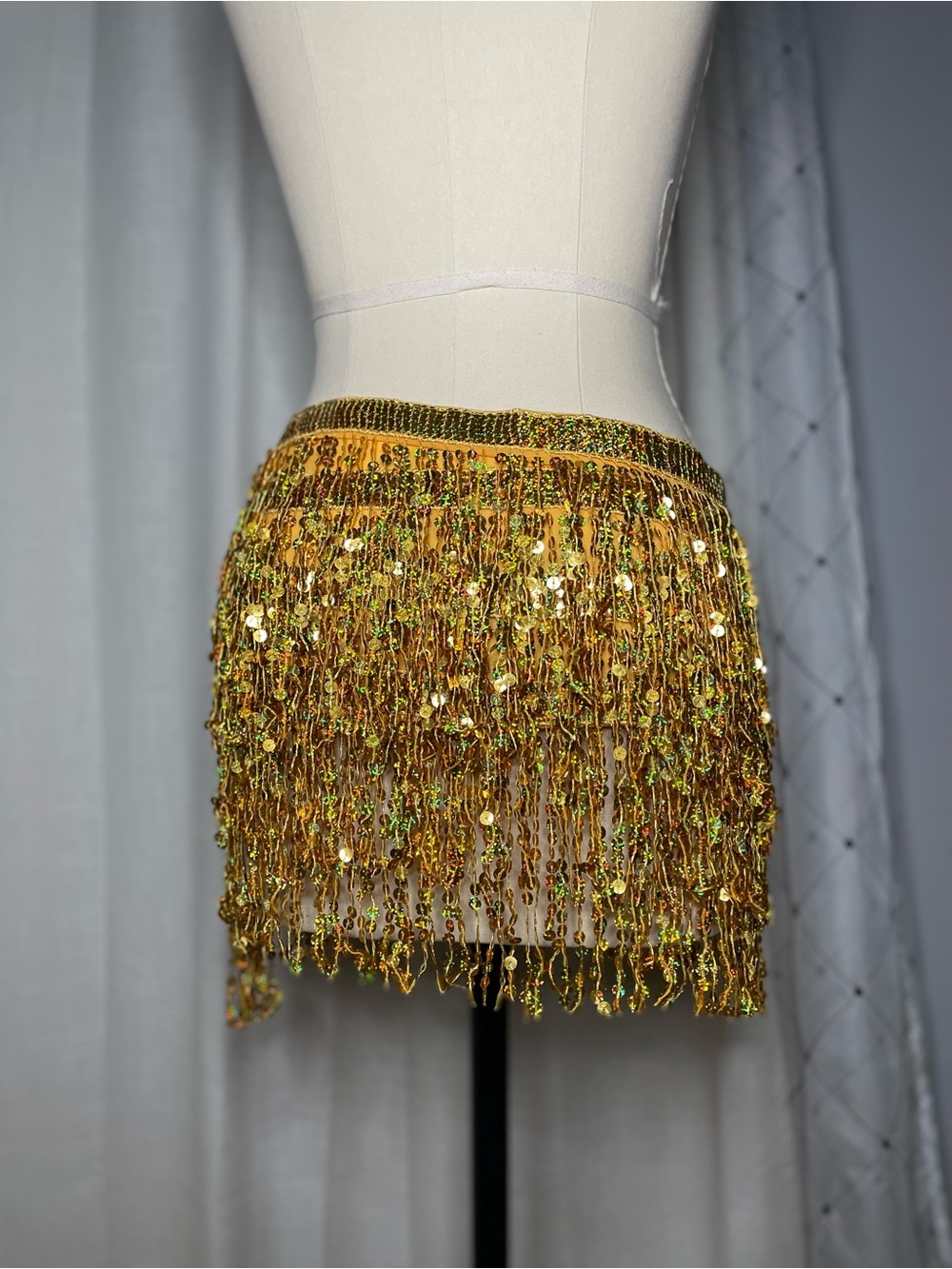 ✨Gold Sequin Fringe Hip Scarf - Picture 3 of 4